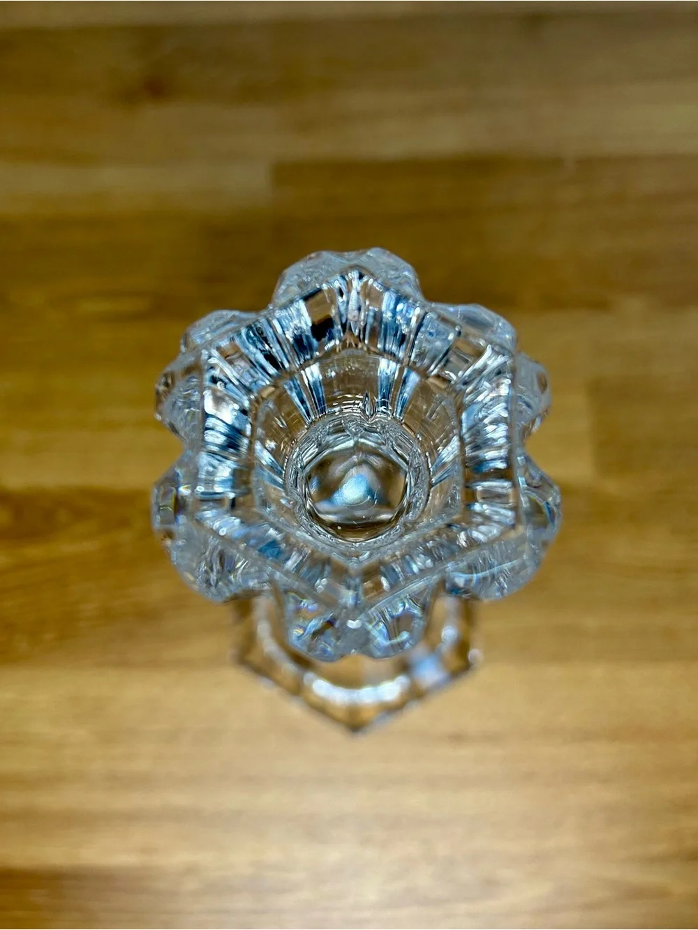 Vintage Cut Crystal Taper Candle Holders Set | Faceted Clear Home Decor